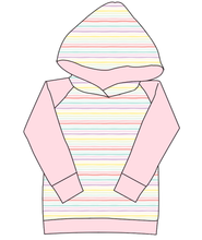 Load image into Gallery viewer, Easter Stripes Ladies Hoodie