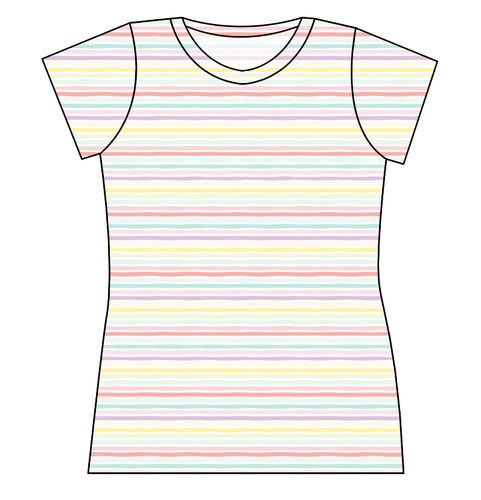 Easter Stripes Ladies' Basic Tee