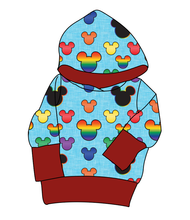 Load image into Gallery viewer, Rainbow Mouse Ears Grow With Me Hoodie (or Crewneck)