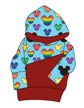 Load image into Gallery viewer, Rainbow Mouse Ears Grow With Me Hoodie (or Crewneck)