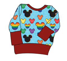 Load image into Gallery viewer, Rainbow Mouse Ears Grow With Me Hoodie (or Crewneck)