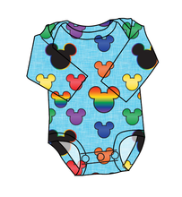 Load image into Gallery viewer, Rainbow Mouse Ears Lap Neck Bodysuit