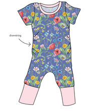 Load image into Gallery viewer, Pressed Flowers Grow With Me Pants And Shorts Romper