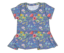 Load image into Gallery viewer, Pressed Flowers Ladies&#39; Peplum Top