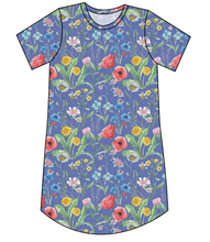 Load image into Gallery viewer, Pressed Flowers Ladies&#39; T-Shirt Dress