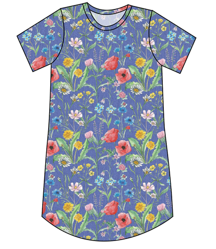 Pressed Flowers Ladies' T-Shirt Dress