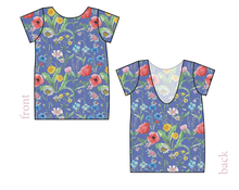 Load image into Gallery viewer, Pressed Flowers Low Back Ballerina Tee