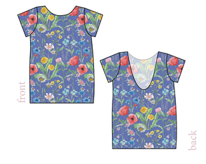 Pressed Flowers Low Back Ballerina Tee