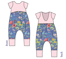 Load image into Gallery viewer, Pressed Flowers Low Back Romper and Bubble Romper