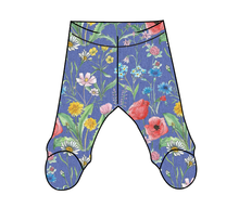 Load image into Gallery viewer, Pressed Flowers Newborn Footed Pants