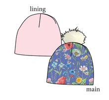 Load image into Gallery viewer, Pressed Flowers Slouchy Beanie (Reversible!)