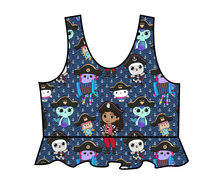 Load image into Gallery viewer, Ahoy Kitties Swim Peplum Swim Top