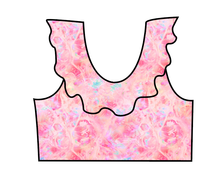 Load image into Gallery viewer, Coral Dip Swim Ruffle Neck Swim Top