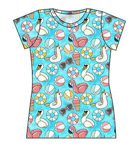 Cupcake Pool Swim Ladies' Rash Guard Top