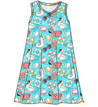 Load image into Gallery viewer, Cupcake Pool Ladies&#39; Swing Dress