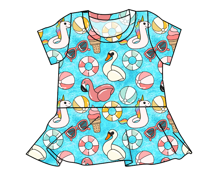 Cupcake Pool Peplum Top