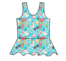 Load image into Gallery viewer, Cupcake Pool Swim Peplum Swim Top