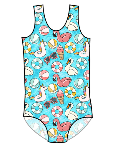 Cupcake Pool Swim Basic One Piece Swim Suit