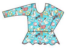 Load image into Gallery viewer, Cupcake Pool Swim Peplum Swim Top