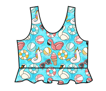 Load image into Gallery viewer, Cupcake Pool Swim Peplum Swim Top