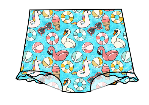 Cupcake Pool Swim High Waisted Swim Bottoms