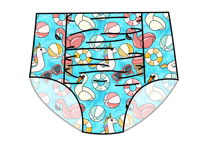 Cupcake Pool Swim Ladies High Waisted Ruched Bikini Bottoms