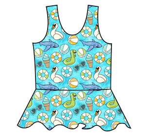 Rad Pool Swim Peplum Swim Top