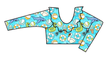 Load image into Gallery viewer, Rad Pool Swim Ruffle Neck Swim Top