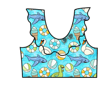 Load image into Gallery viewer, Rad Pool Swim Ruffle Neck Swim Top