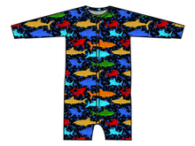 Load image into Gallery viewer, Bright Sharks Swim One Piece Rashguard Suit