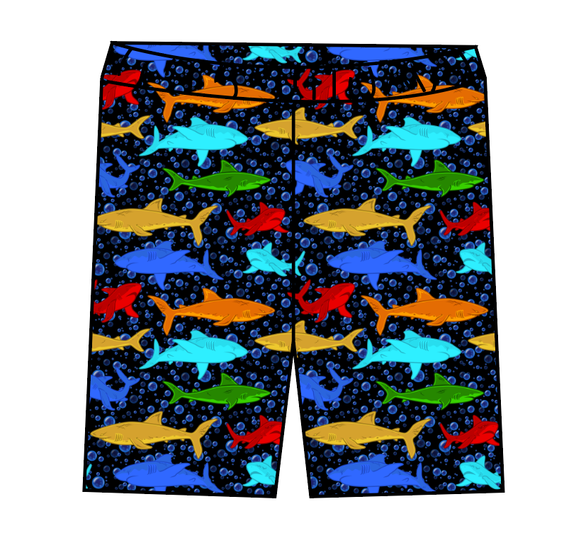 Bright Sharks Swim Swim Shorts