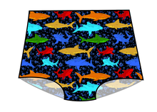 Load image into Gallery viewer, Bright Sharks Swim Ladies&#39; High Waisted Bikini Bottoms