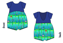 Load image into Gallery viewer, Underwater Coin Collector Low Back Romper and Bubble Romper