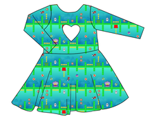 Load image into Gallery viewer, Underwater Coin Collector Molly Heart Back Twirly Dress