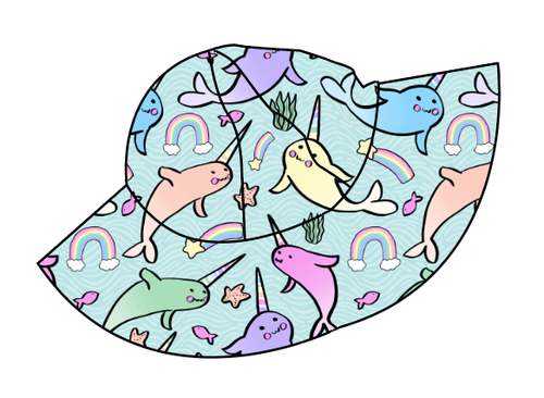 Pastel Narwhals Sun Hat: Little Golden Sun Collab