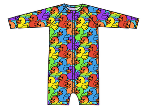 Rainbow Ducks Swim One Piece Rashguard Suit