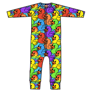 Rainbow Ducks Swim One Piece Rashguard Suit