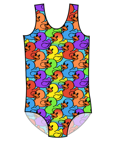 Rainbow Ducks Swim Basic One Piece Swim Suit