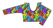 Load image into Gallery viewer, Rainbow Ducks Swim Ruffle Neck Swim Top