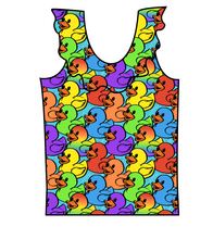 Load image into Gallery viewer, Rainbow Ducks Swim Ruffle Neck Swim Top