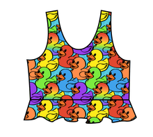 Load image into Gallery viewer, Rainbow Ducks Swim Peplum Swim Top