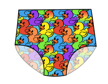 Load image into Gallery viewer, Rainbow Ducks Swim High Waisted Swim Bottoms