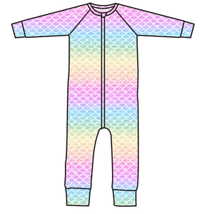 Pastel Scales Swim One Piece Rashguard Suit