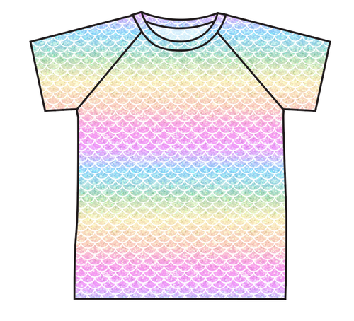 Pastel Scales Swim Rash Guard Top