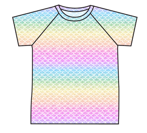 Pastel Scales Swim Rash Guard Top