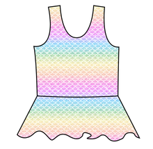 Load image into Gallery viewer, Pastel Scales Swim Peplum Swim Top