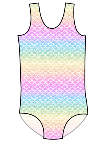 Pastel Scales Swim Basic One Piece Swim Suit