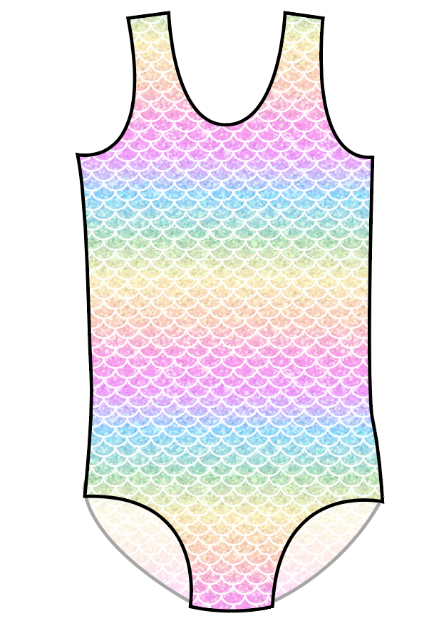 Pastel Scales Swim Basic One Piece Swim Suit