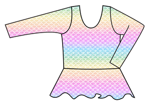 Pastel Scales Swim Peplum Swim Top