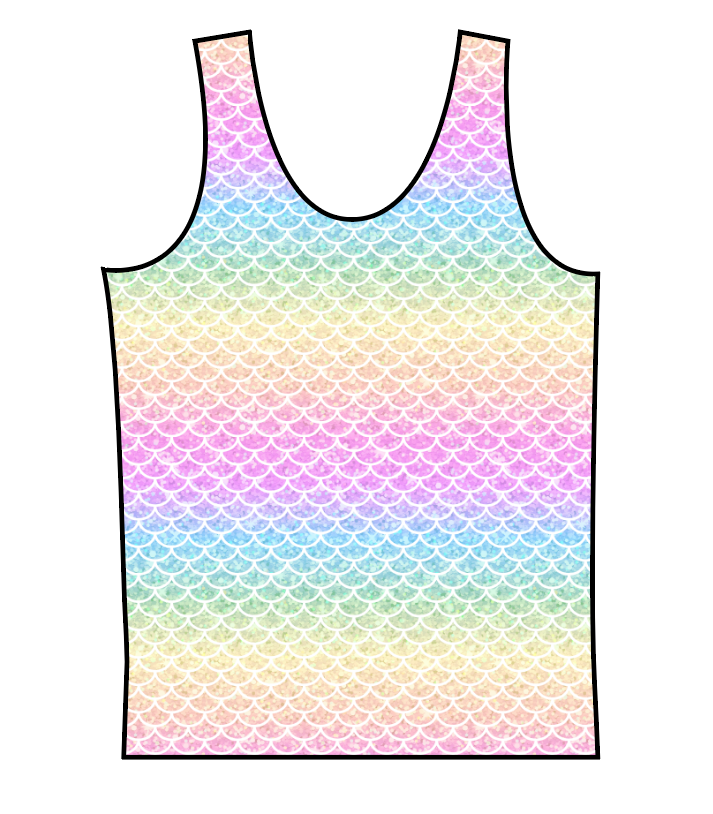 Pastel Scales Swim Basic Swim Top